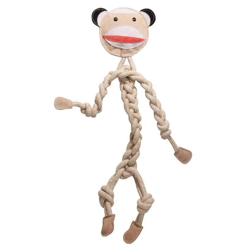 - Precautions for using pet toysHuggleGroup - Stuey Sock Monkey Natural Rope Knottie®, L (9mm d.) Dog Toy