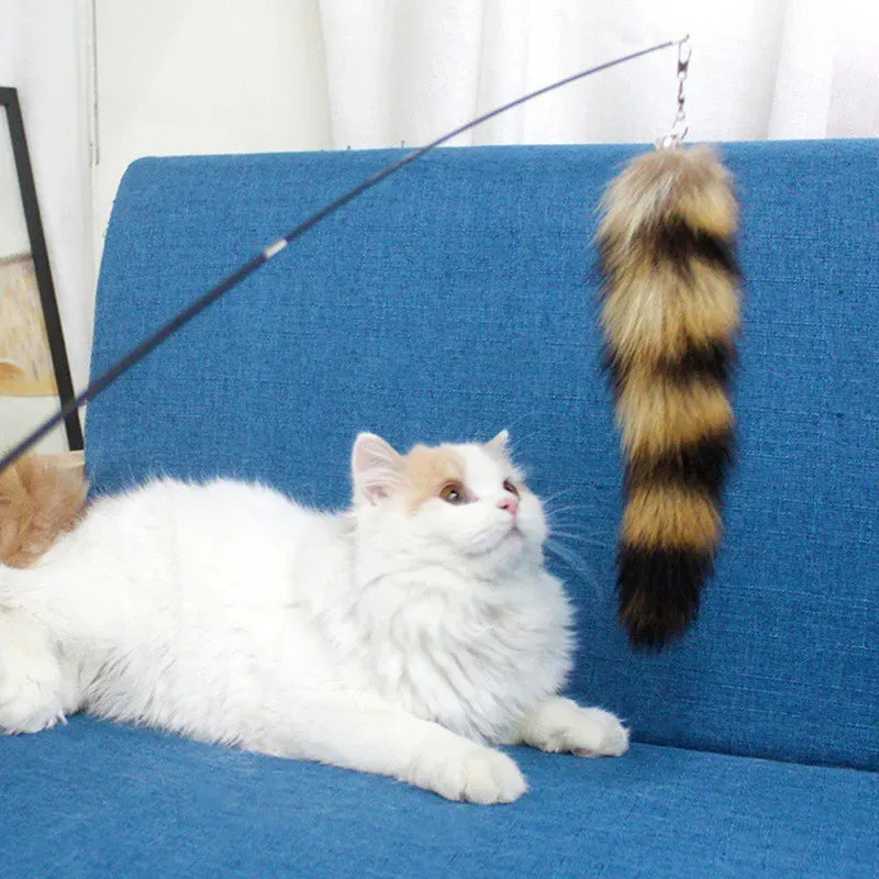  -Non-toxic pet toy recommendationsFox Fur Plush Tail and Wand Cat Toy