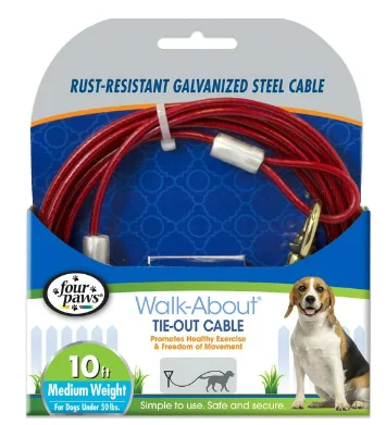 - Car dog seat beltFour Paws Medium Weight Tie Out Cable