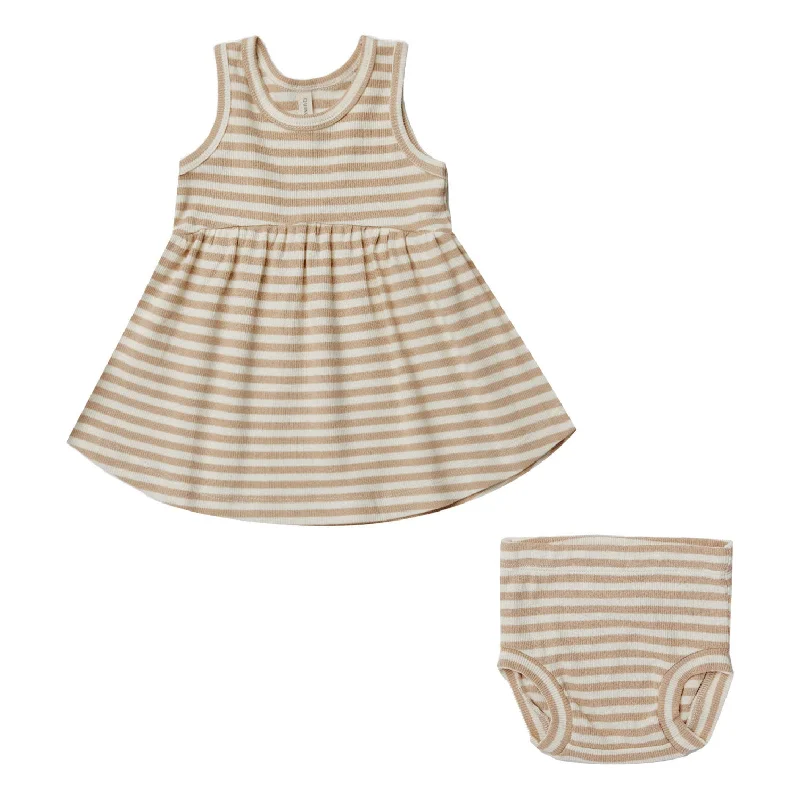 - Pet stroller can be taken on the planeQuincy Mae Latte Stripe Ribbed Tank Dress + Bloomer