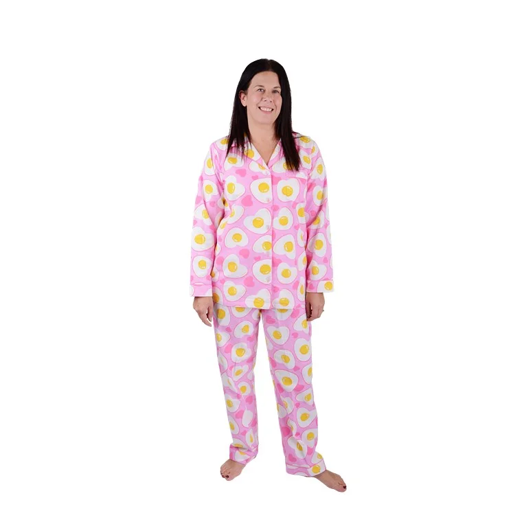 - Cat anti-jump window safety netFlannel PJ Set, Sunny Side Up, Size 12