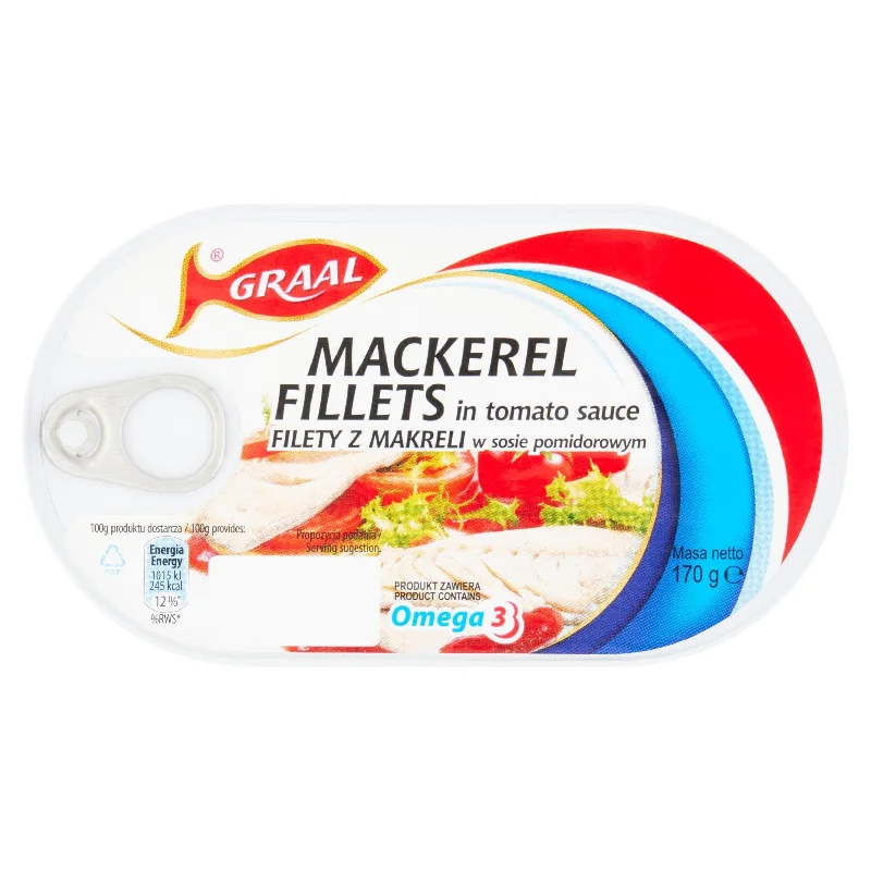 - Postoperative pet anti-licking Elizabethan collarGraal Mackerel Fillets in Tomato Sauce 170g