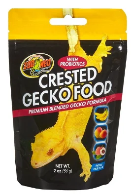 - Remote interactive pet feederZoo Med Tropical Fruit Flavor Crested Gecko Food, 2-oz Bag