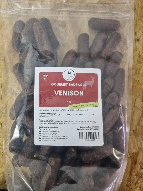 - High protein dog foodNatural Treats - Venison Gourmet Sausages(250g)