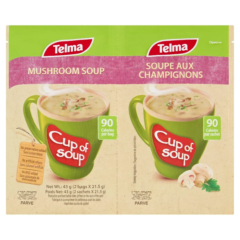 - Dog disposable foam shower gelTelma Mushroom Cup Soup 2x21.5g