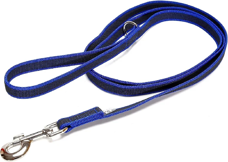 ---Julius-K9 Color & Gray® Super-Grip Leash with Handle 6' Blue