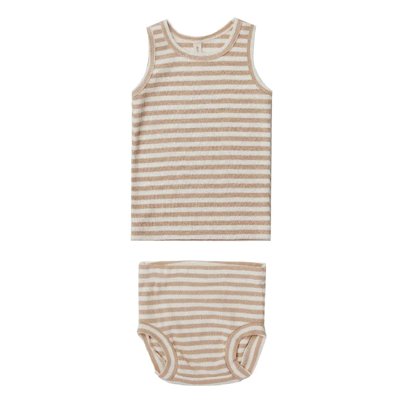 - Solid wood cat climbing frame customizedQuincy Mae Latte Stripe Ribbed Tank + Bloomer Set