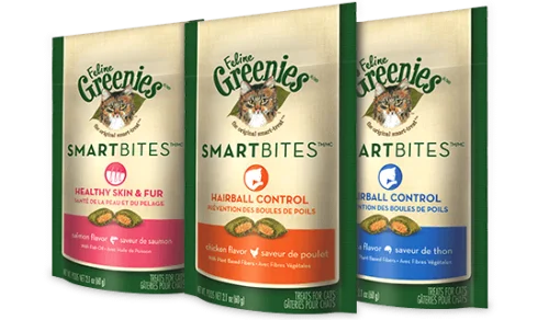 - Automatic temperature adjustment cat bedFELINE GREENIES™ SMARTBITES™ Healthy Skin & Fur Treats Salmon Flavor