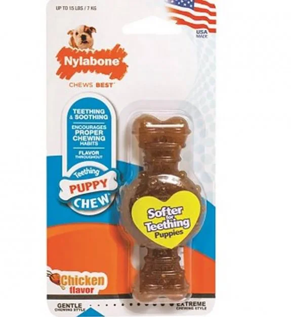 - ​​Christmas pet Christmas clothingNylabone Puppy Chew Textured Ring & Bone - Chicken Flavor