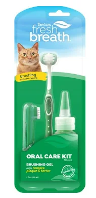 - Remote interactive pet feederTropiClean Fresh Breath Cat Dental Kit