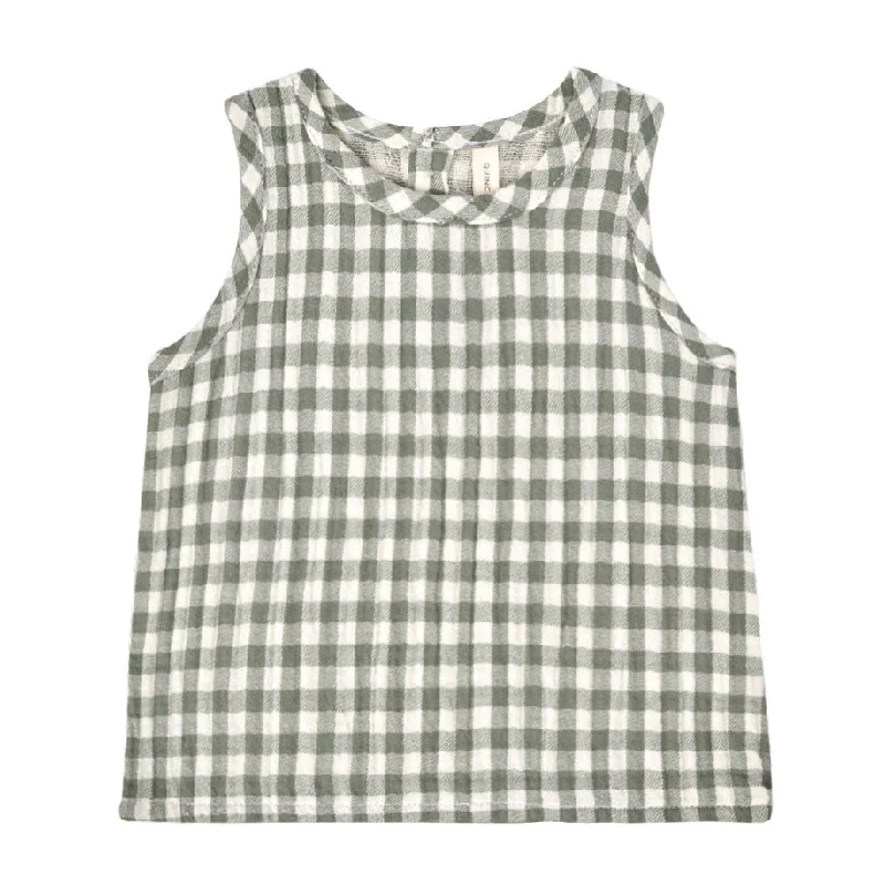 - Teething and chewing toys for puppiesQuincy Mae Sea Green Gingham Woven Tank