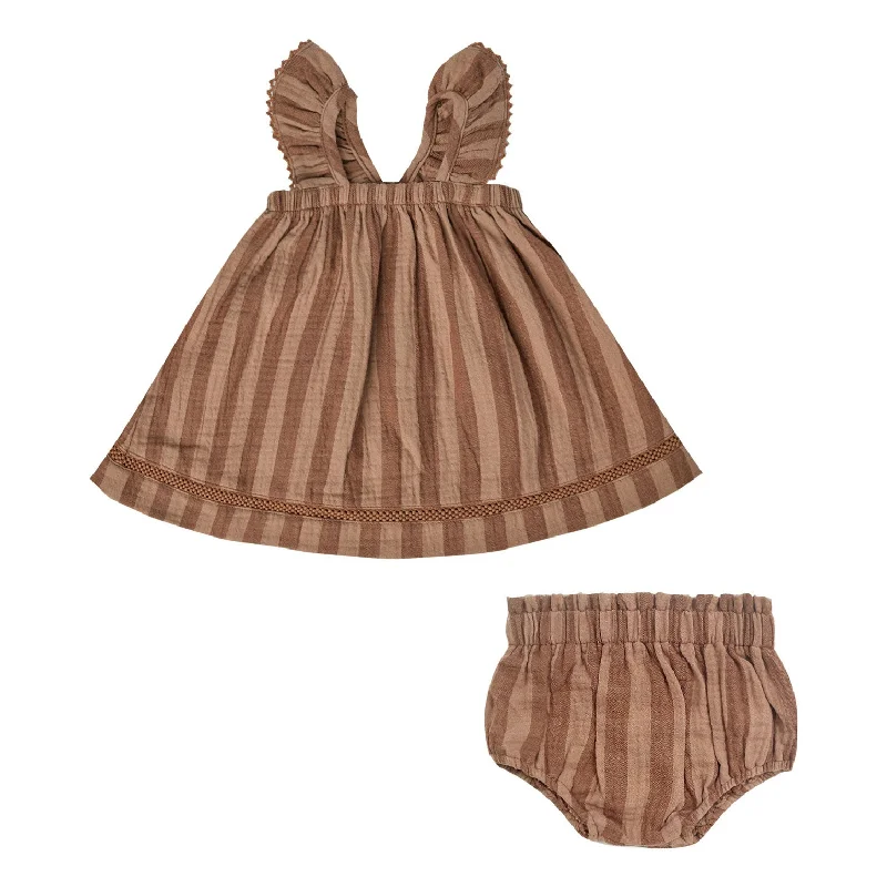 - Car dog seat beltQuincy Mae Retro Stripe Ruffle Tank Dress + Bloomer Set