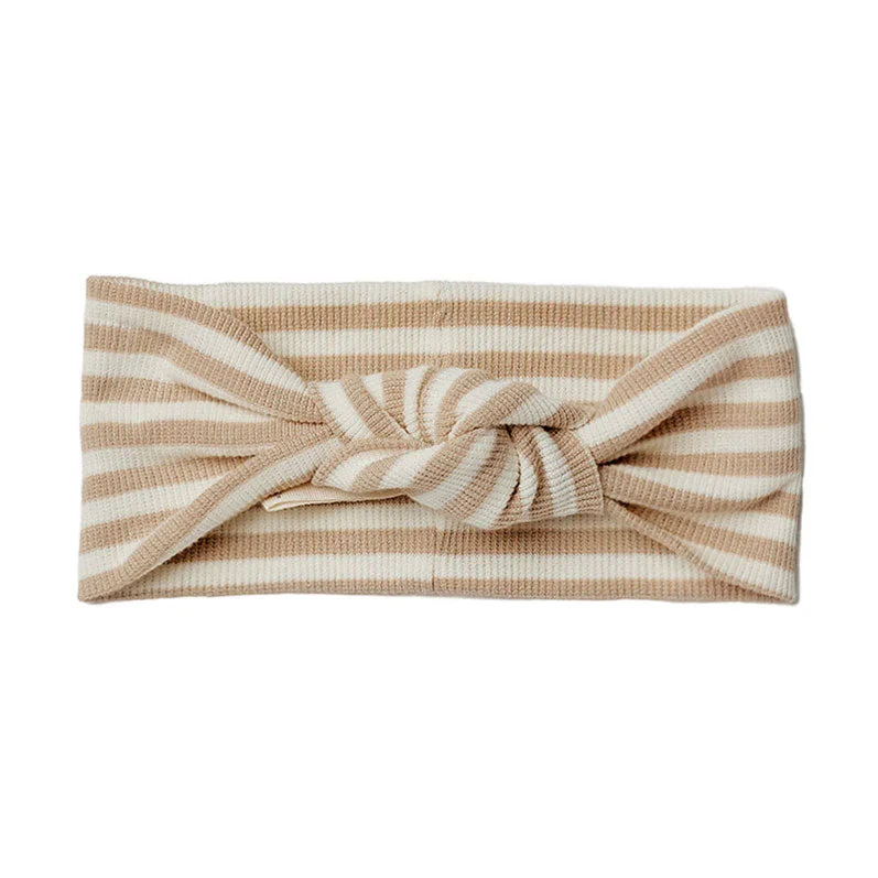 - Elderly dog ​​joint care mattressQuincy Mae Latte Stripe Ribbed Knotted Headband