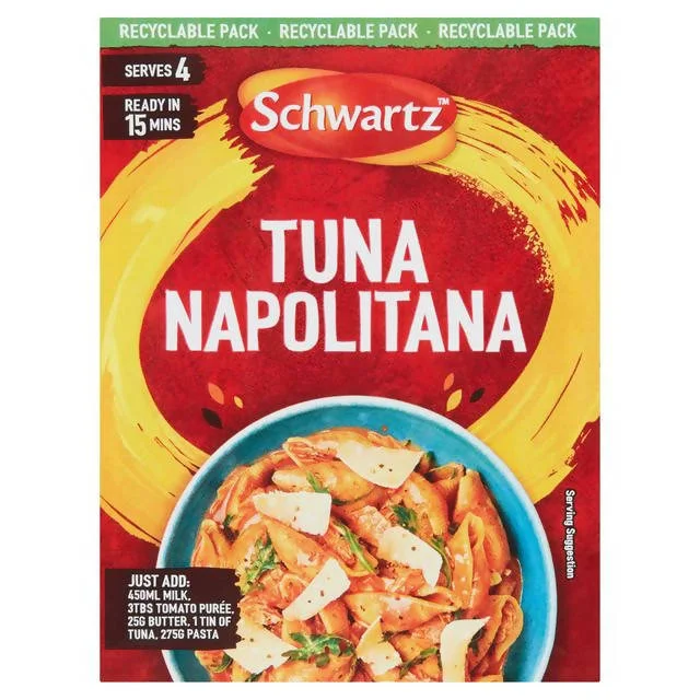 - Pet stroller can be taken on the planeSchwartz Tuna Napolitana Recipe Mix 30g