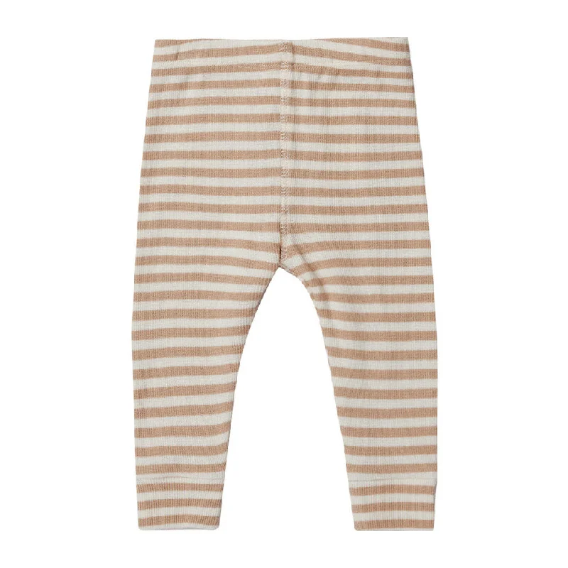 ---Quincy Mae Latte Stripe Ribbed Legging