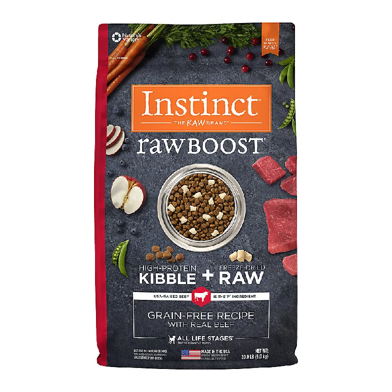 - Organic cotton dog bibsInstinct Raw Boost Beef Dry Dog Food