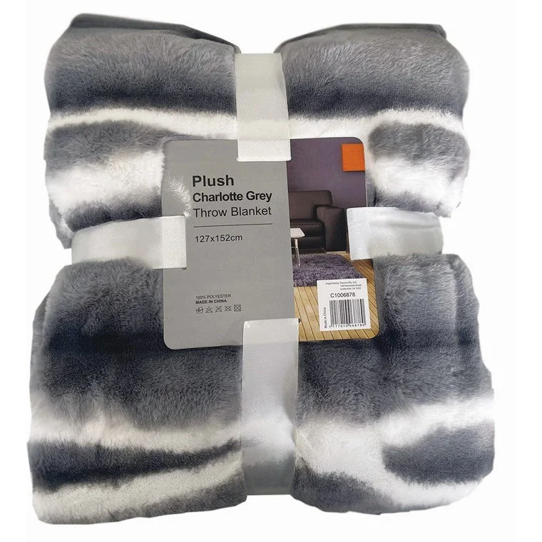 - Custom pet birthday cakeCharlotte Plush Blanket, Grey