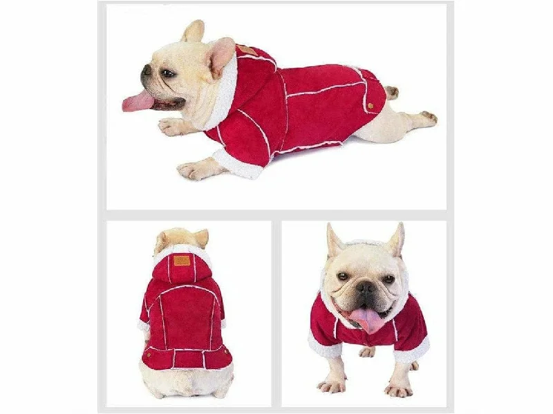 - Natural latex pet mattressdog clothes  White  Red S DW-21CO