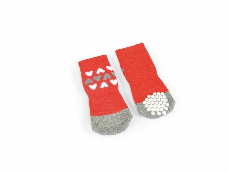 - Elderly dog ​​joint care mattressPet socks -red- 3hearts- M - size 2