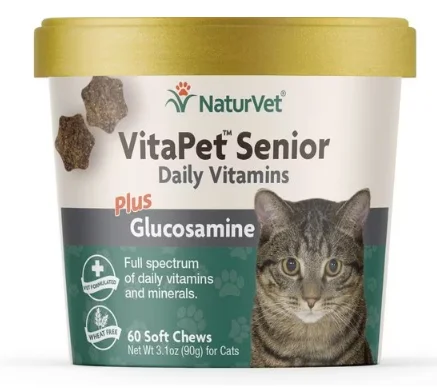 - Pet stroller can be taken on the planeNaturVet VitaPet Senior Daily Vitamins Plus Glucosamine Cat Supplement, 60 count