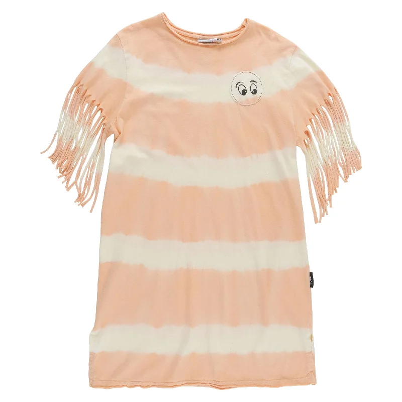 - Pet fence foldable indoorLoud Peach Fringed T-Shirt Dress