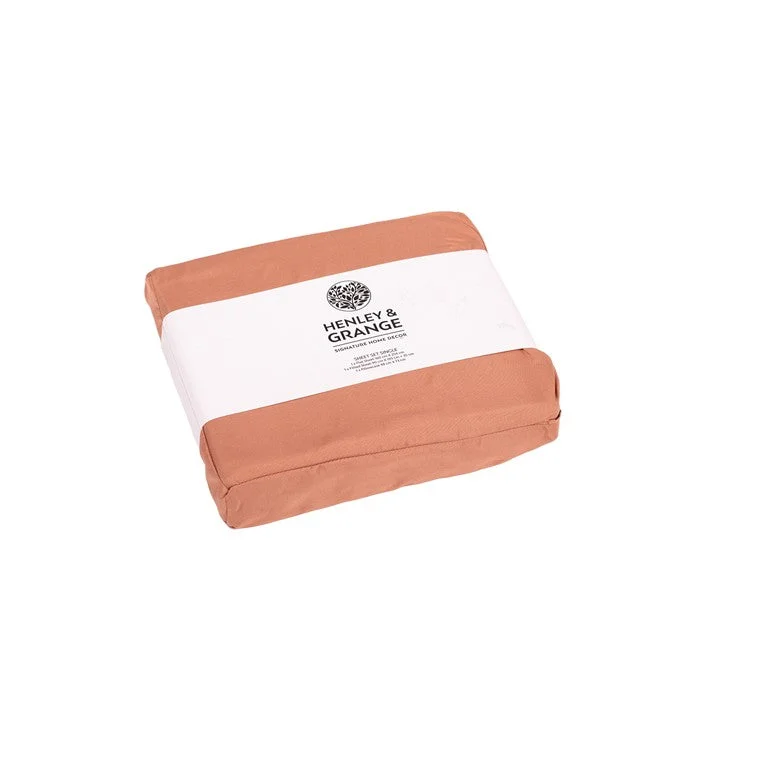 ---H&G Microfibre Sheet Set, Single, Cork