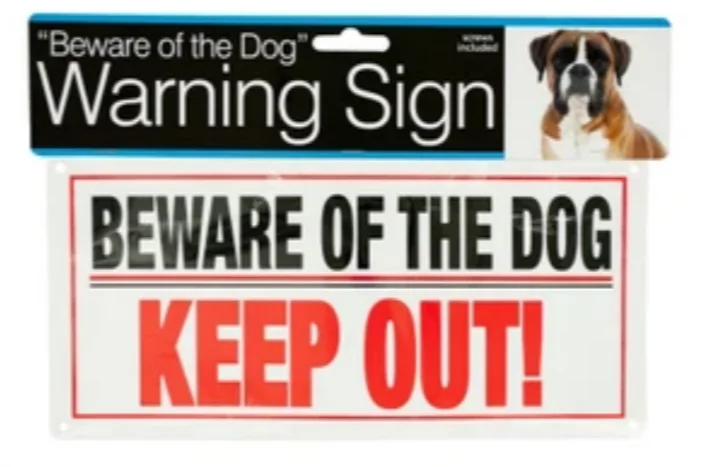 - Postoperative pet anti-licking Elizabethan collarDog Warning Sign