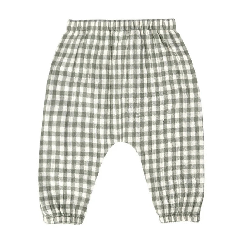 - Rabbit grass rack to prevent waste food boxQuincy Mae Sea Green Gingham Woven Pant