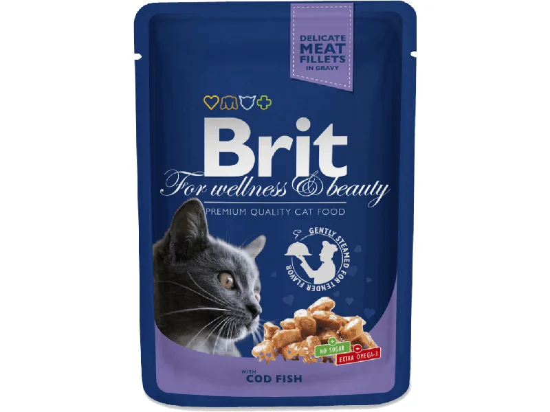 ---Brit Premium Cat Pouches with Cod Fish 100 g