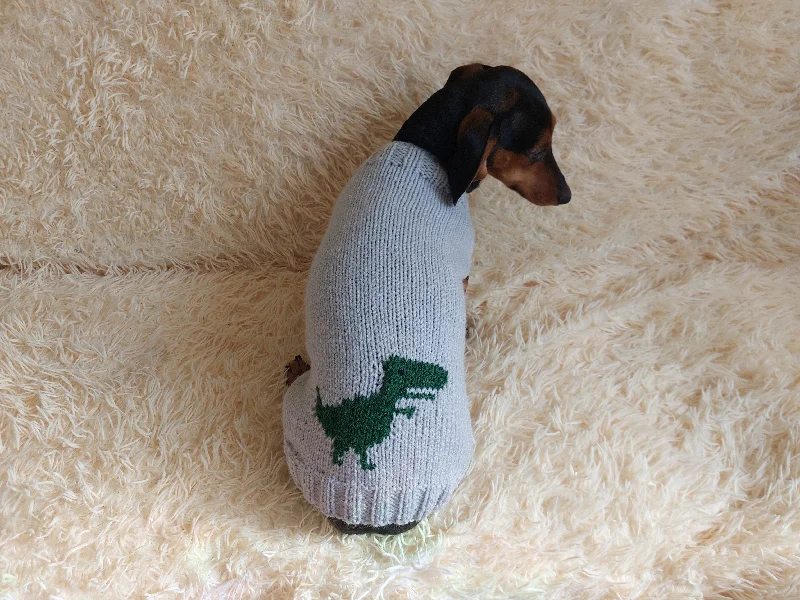 Pet anti-allergic clothesClothes for a dachshund or small dog knitted winter wool warm jumper with a pattern