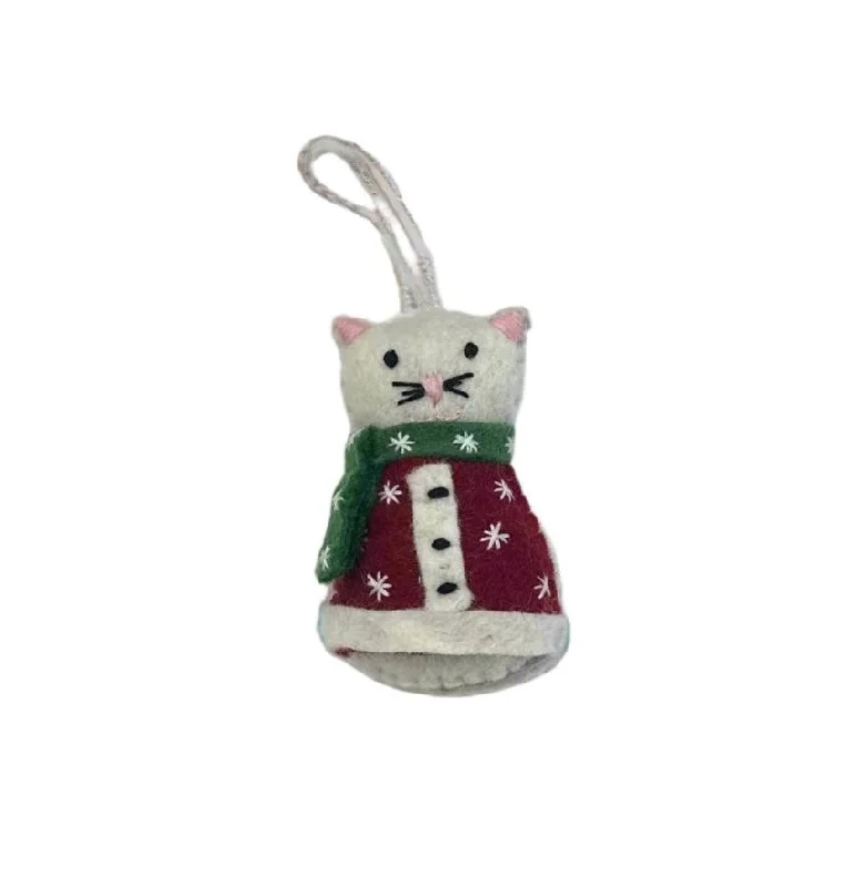  . **Functional Cat Food**  Pashom: Xmas Ornament Cat Coat White