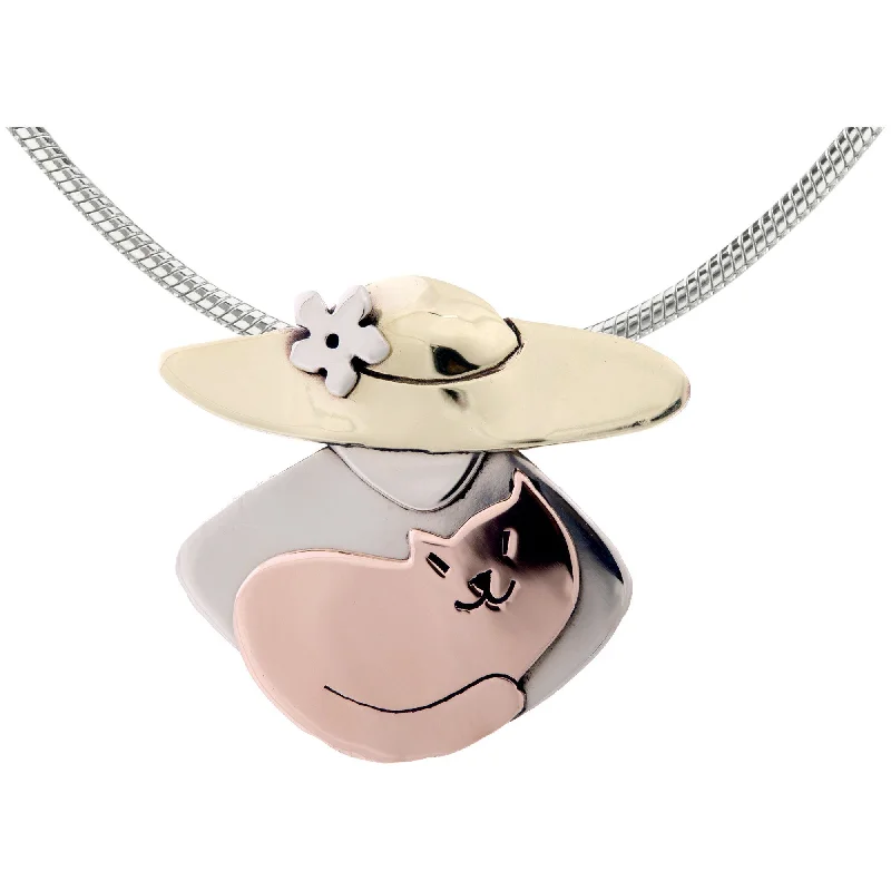  . **Health and Nutrition**  Cat Lover Mixed Metals Necklace