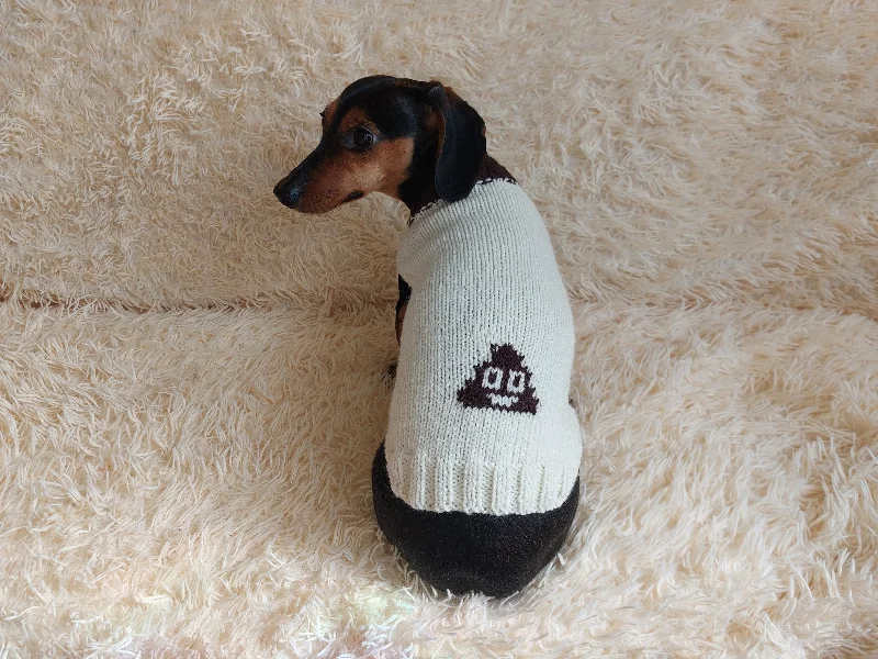 Pet custom clothesClothes for a dachshund or small dog knitted winter wool warm jumper with a pattern