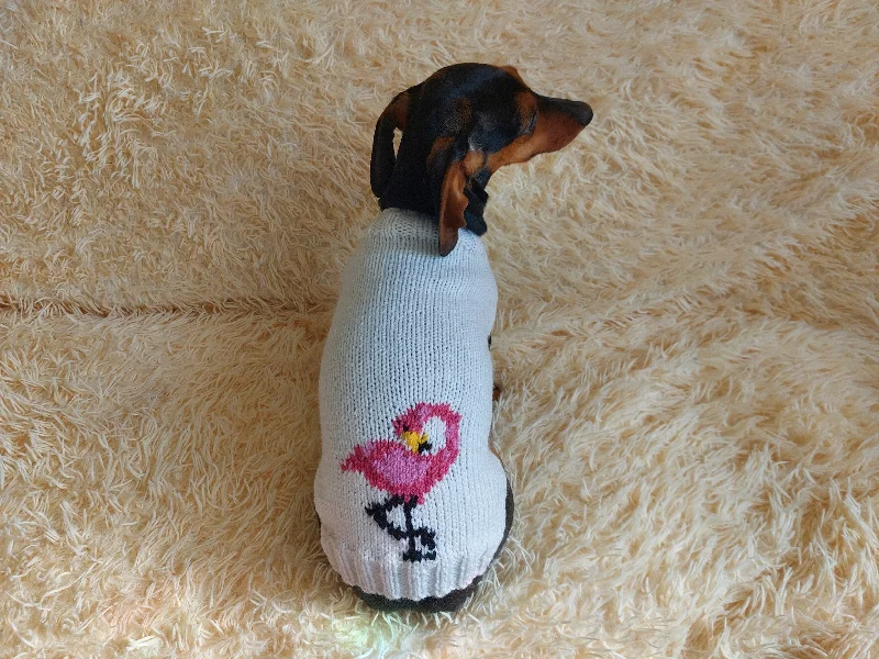 Pet fashion clothesClothes for a dachshund or small dog knitted winter wool warm jumper with a pattern