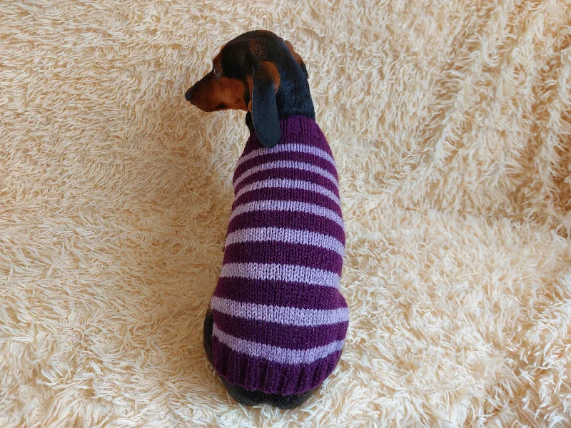 Pet rehabilitation recovery clothes (such as post-operative clothes)Handmade striped knitted sweater for dog, clothes for dachshund, sweater for dog