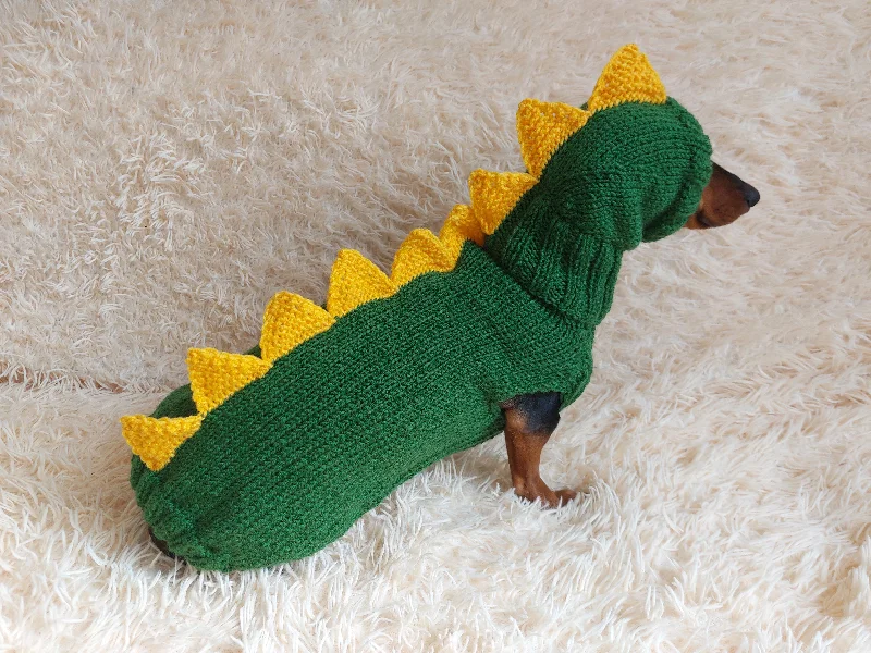 Pet holiday dress-up clothesDog dinosaur knitted clothes sweater, dinosaur sweater for dogs, original dog clothes dinosaur sweater