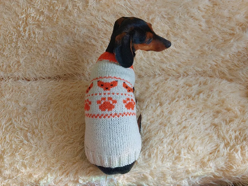 Large dog clothesClothes for a dachshund or small dog knitted winter wool warm jumper with a pattern